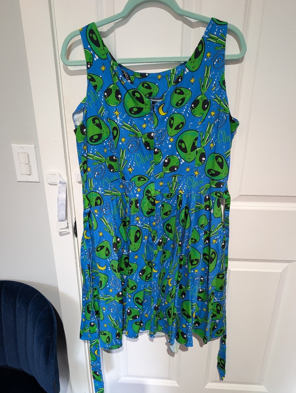 Lady Vintage Retro Alien Print Pinup Tea Dress Sz 20